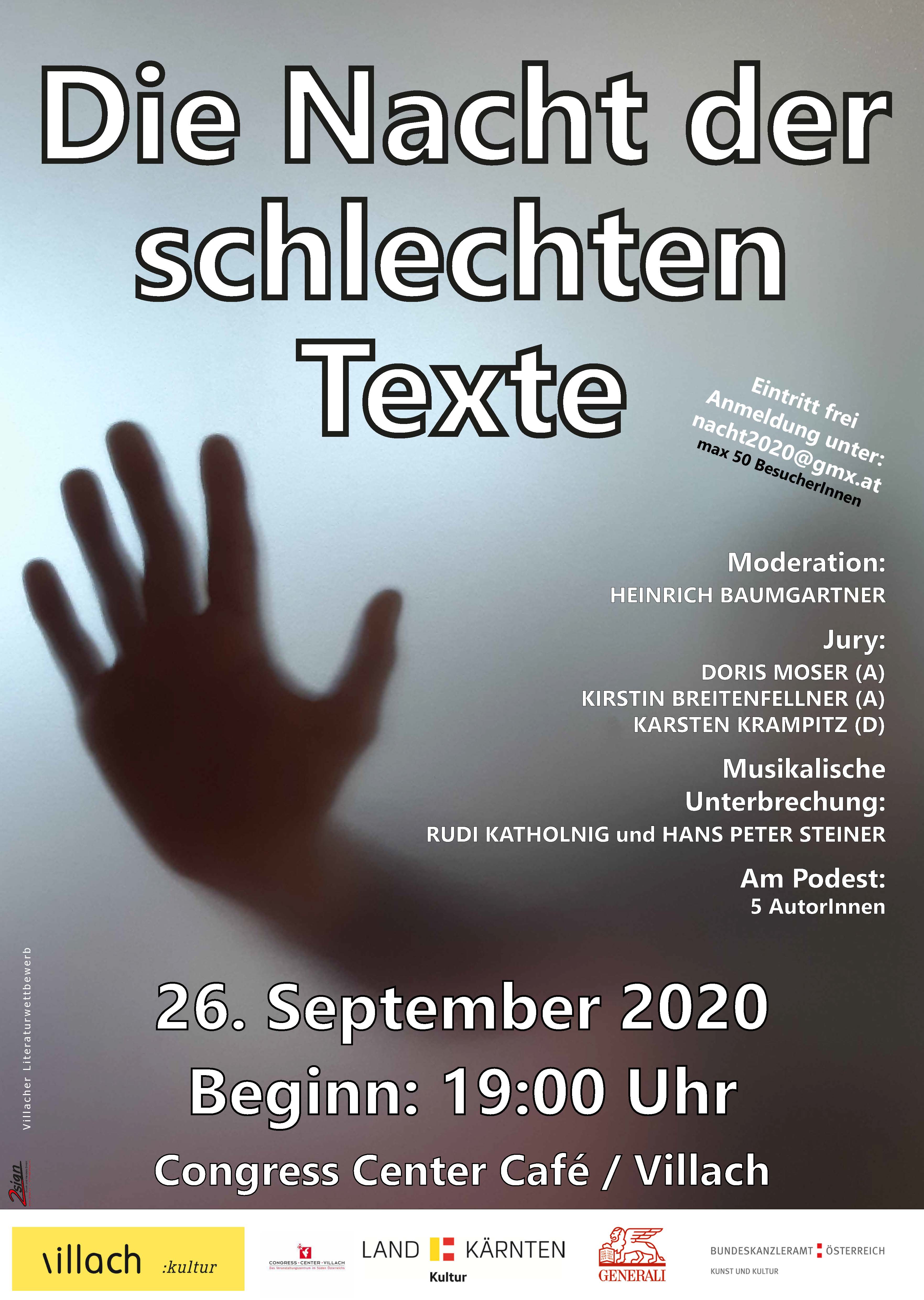 Plakat Nacht der schlechten Texte 2020